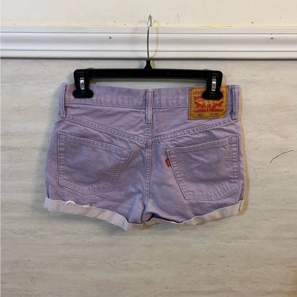 Levi's
501 High Rise Women's Colored Denim Shorts in Lavender - Picture 3 of 7